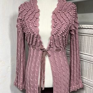 Cable knit duster sweater